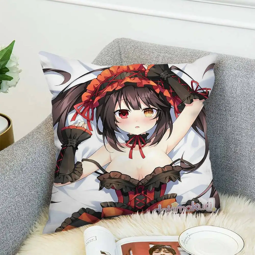 

AnimeTokisaki Kurumi Pillow Case Double-Sided Printing Cushion Cover 45x45 Decorative Cushions Sofa Home Decor Soft Pillowcase