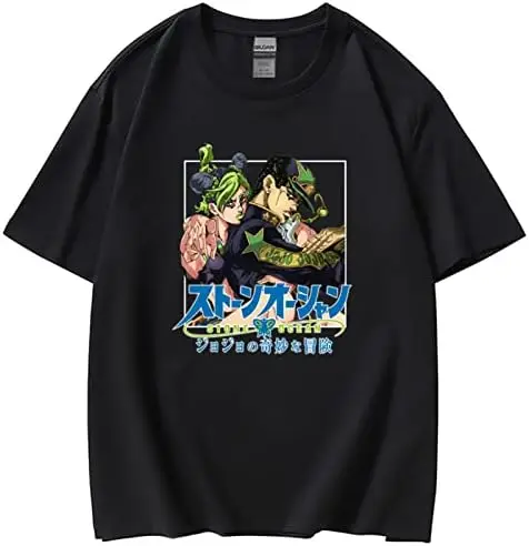 JoJo Bizarre Adventure T-Shirt JJBA Shirt Unisex Short Sleeve Animation Tee Giovanna Stone Ocean Jotaro