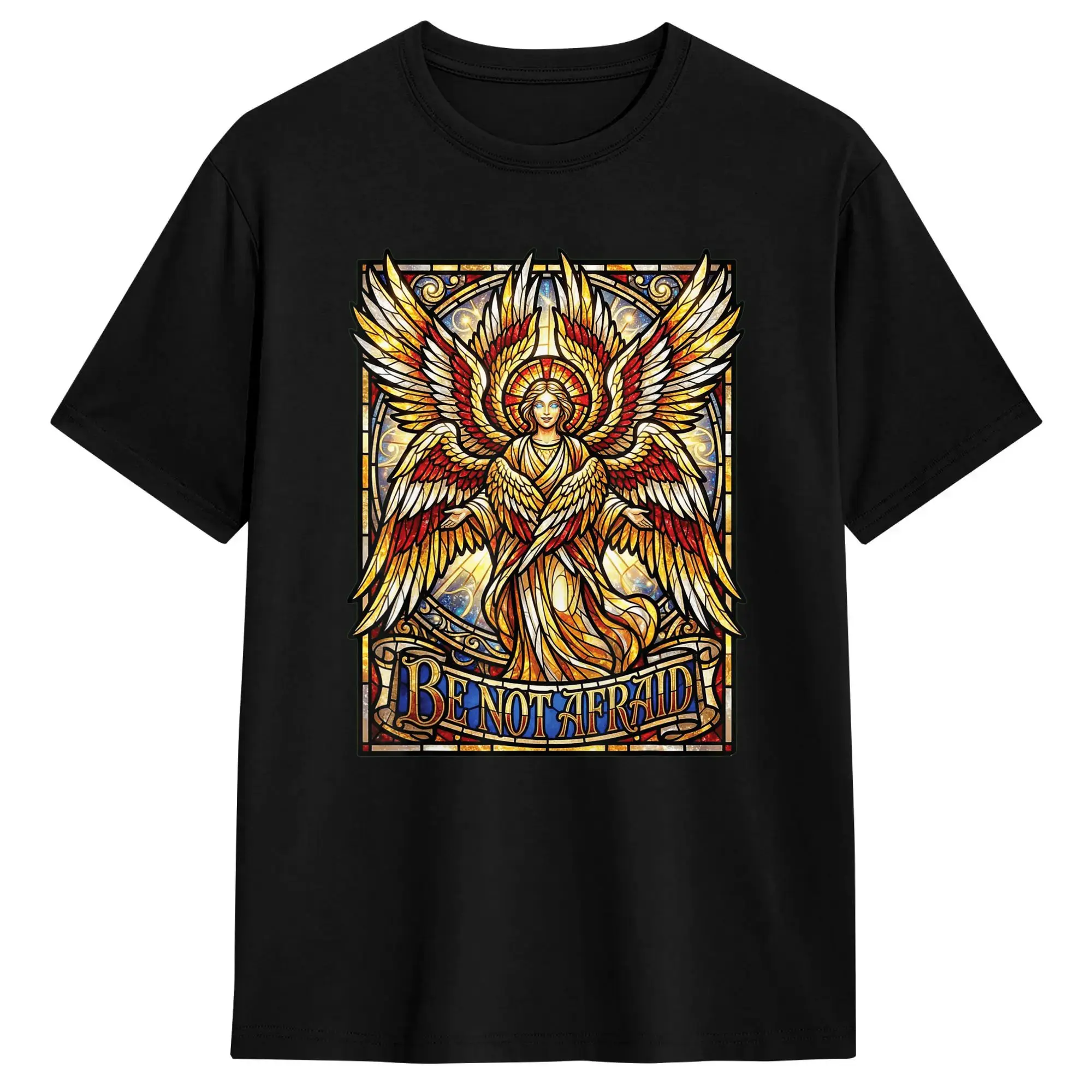 Seraphim Angel Be Not Afraid  Biblically Accurate Angel T Shirts Men's  Novelty T-Shirts Round Neck  Tee Shirt Short Sleeve