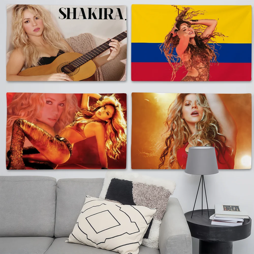 Singer S-shakira Flagge, geeignet für Geburtstagsfeiern, Wohnzimmer, Schlafzimmer und Outdoor-Camping-Dekorationen