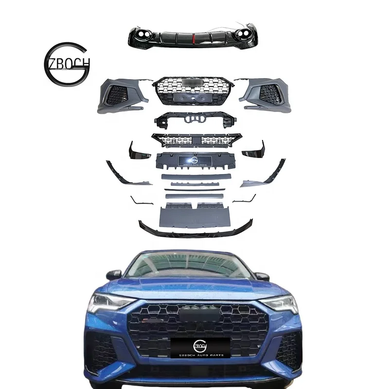 

RSQ3 Car Bumper For 2019+ Audi Q3 SQ3 To RSQ3 Body Kits Front Bumpers Rear Diffuser Exhaust Pipe Q3 Car Grill Bodykit