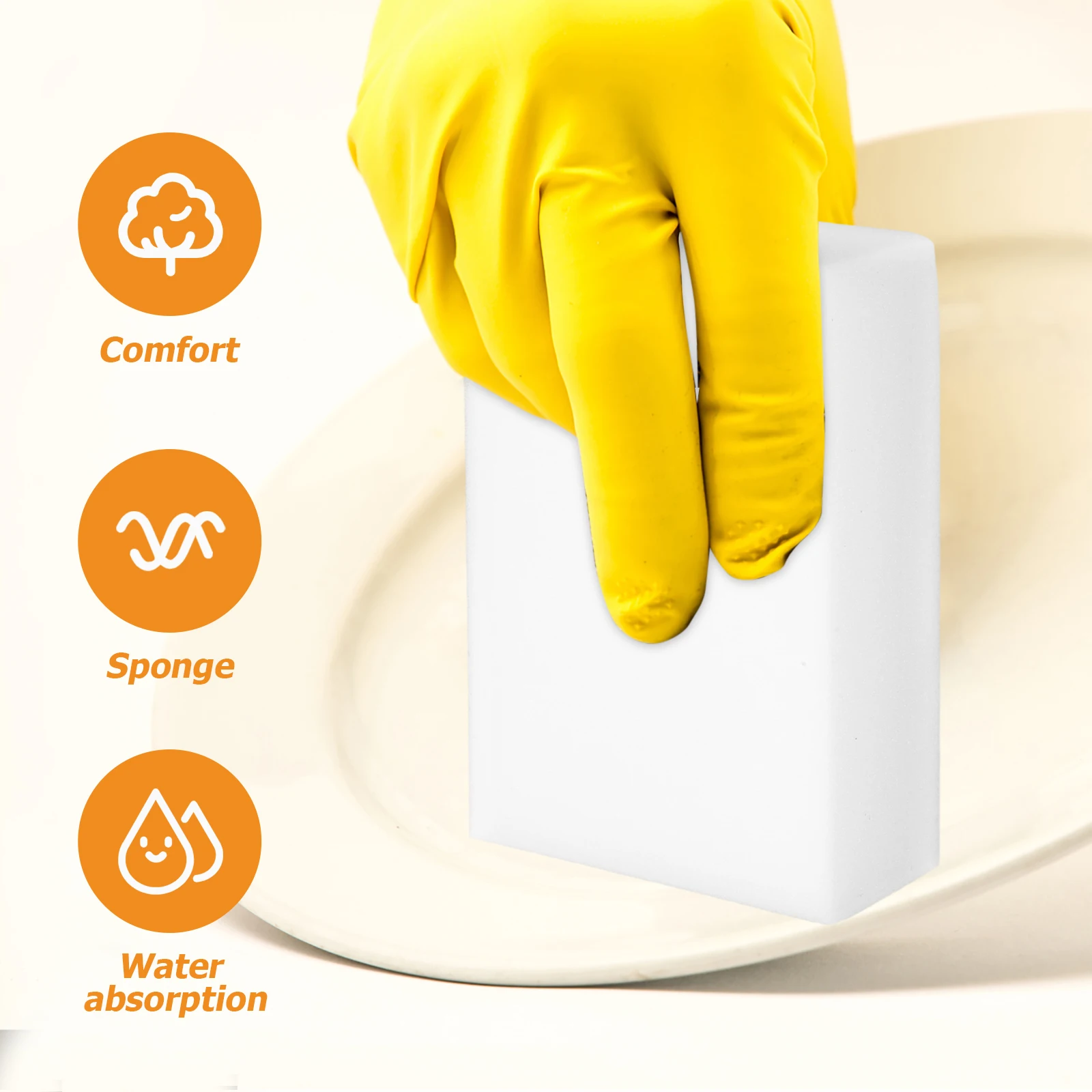 

10pcs Kitchen Sponge Melamine Cleaning Sponge Large Size Reusable Non Scratch Pot Scrubber For Kitchen Bowl Sink Scourer Dish