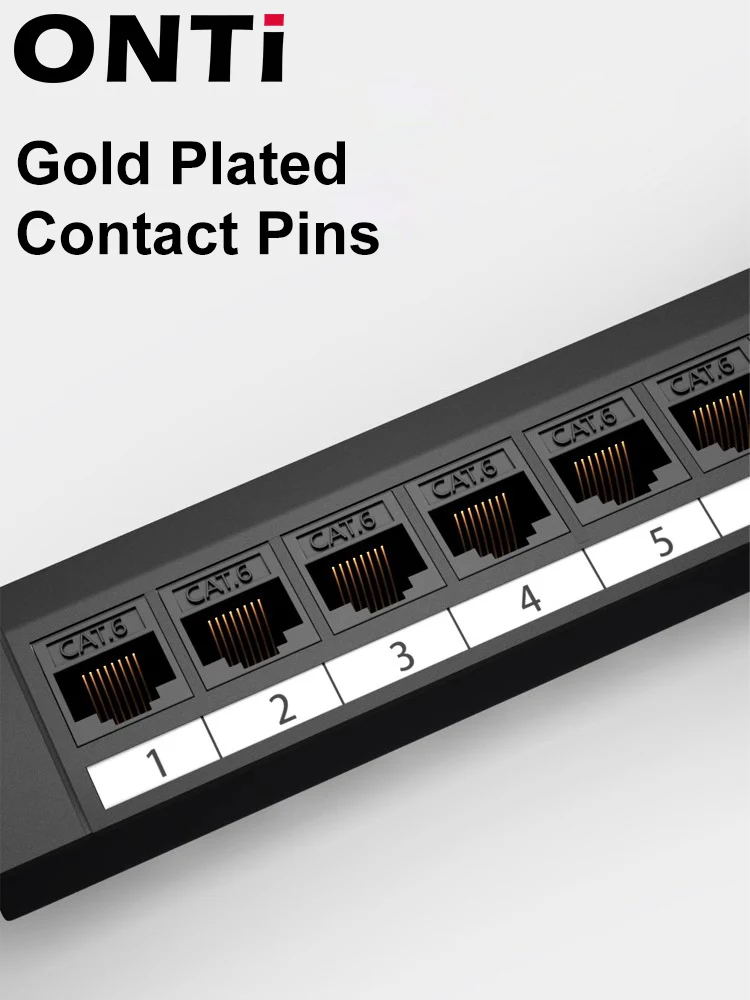 لوحة تصحيح Cat6 بمنفذ 24 منفذًا مع لوحة شبكة مثبتة على الرف بدون أدوات Keystone 1U مع ملصقات للكابلات المنظمة
