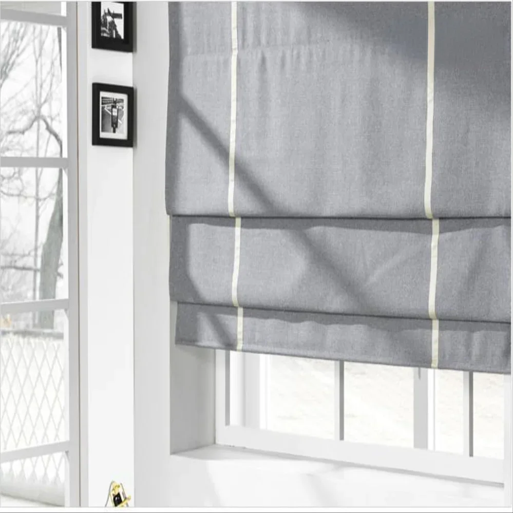 Easy clean roman blinds washable curtain cordless manual roman shades