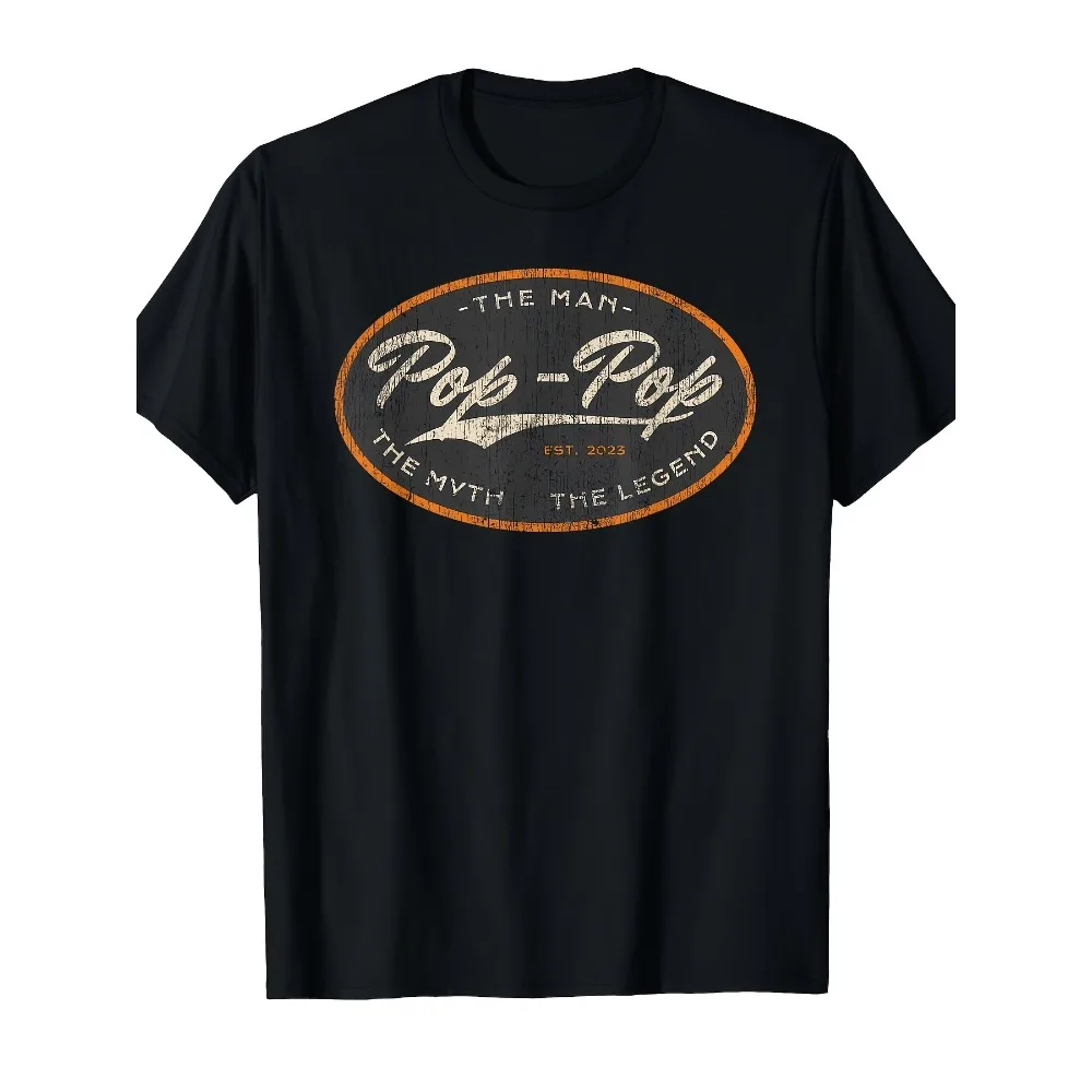 Vintage Pop Pop New SHIRTS for Man and Woman Myth Legend TShirt for Proud GrandfathersRetro Casual Crew Neck Printed T-Shirt
