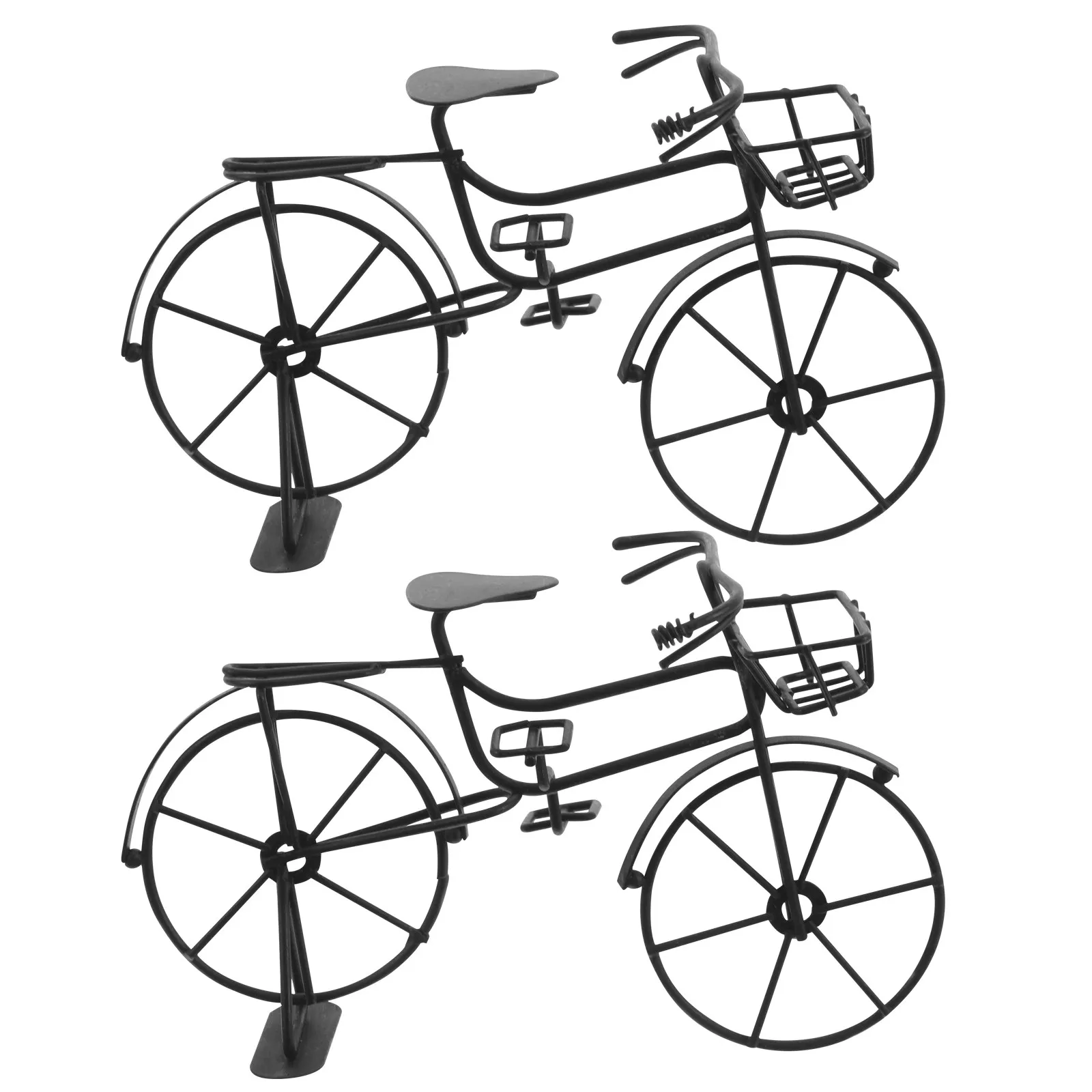 

Набор из 2 декоративных миниатюрных велосипедов: реалистичные винтажные велосипеды для украшения рабочего стола, диорам, симуляций и дизайна интерьера