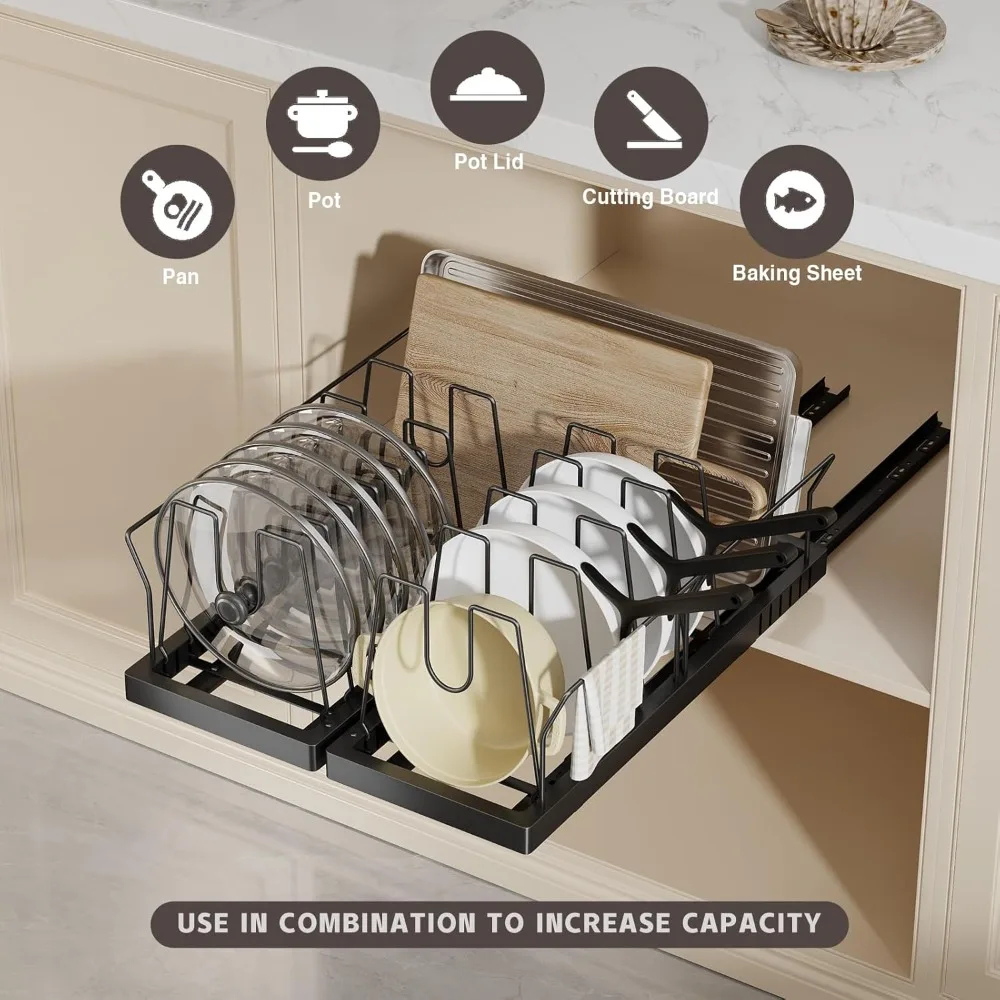 2 Pack Pots and Pans Organizer Under Cabinet,22