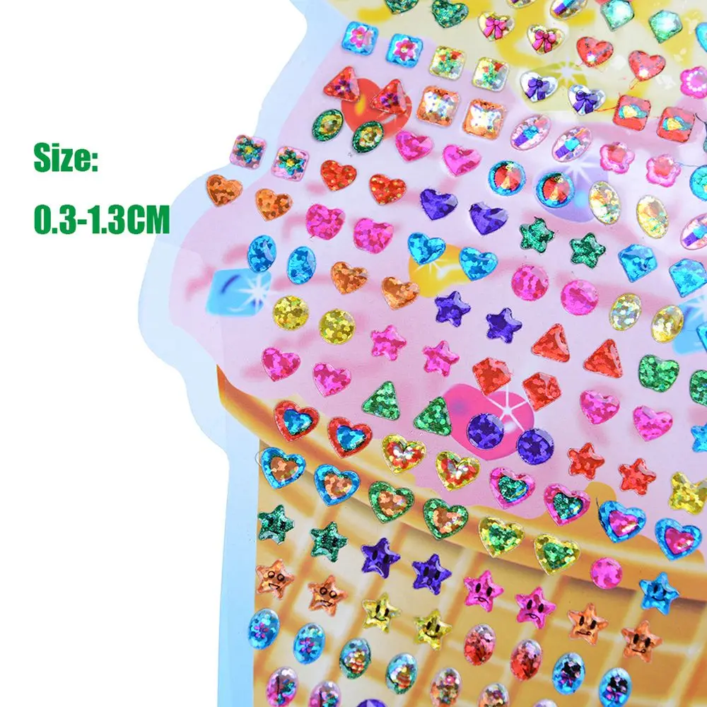 1 시트 무작위 멋진 파티 바디 백 만화 보상 크리스탈 스티커 머리 귀걸이 보석 다이아몬드 자동차 장식