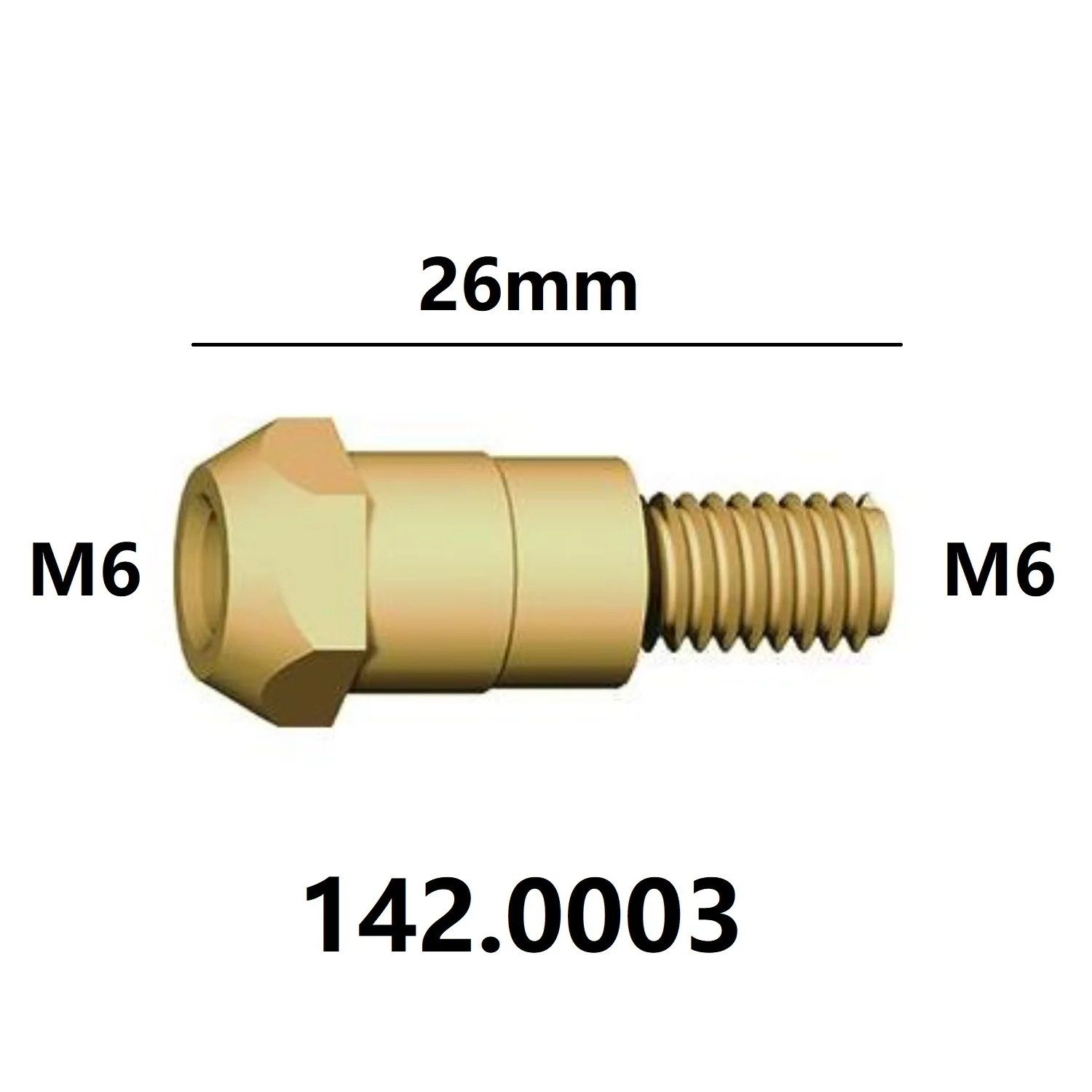 Imagem -02 - Difusor de Gás m6 Fio Contato Ponta Titular Mig Arma Tocha Soldagem Parte 142.0003 Mb24 24kd mb 24 kd