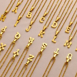 Stainless Steel A-Z 26 Initial Necklaces for Women Man Gifts Letter Pendant Femme Choker Alphabet Dainty Jewelry Wholesalers