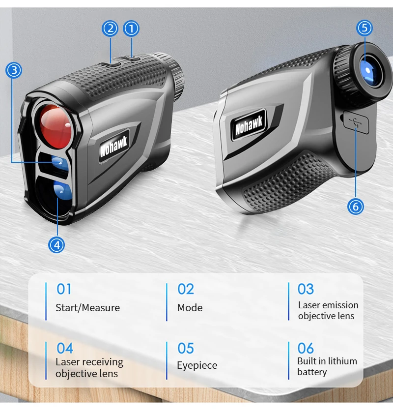 Telémetro láser magnético con sensor recargable, buscador de rango de caza de golf, modo de pendiente de mano, 600m, gran oferta