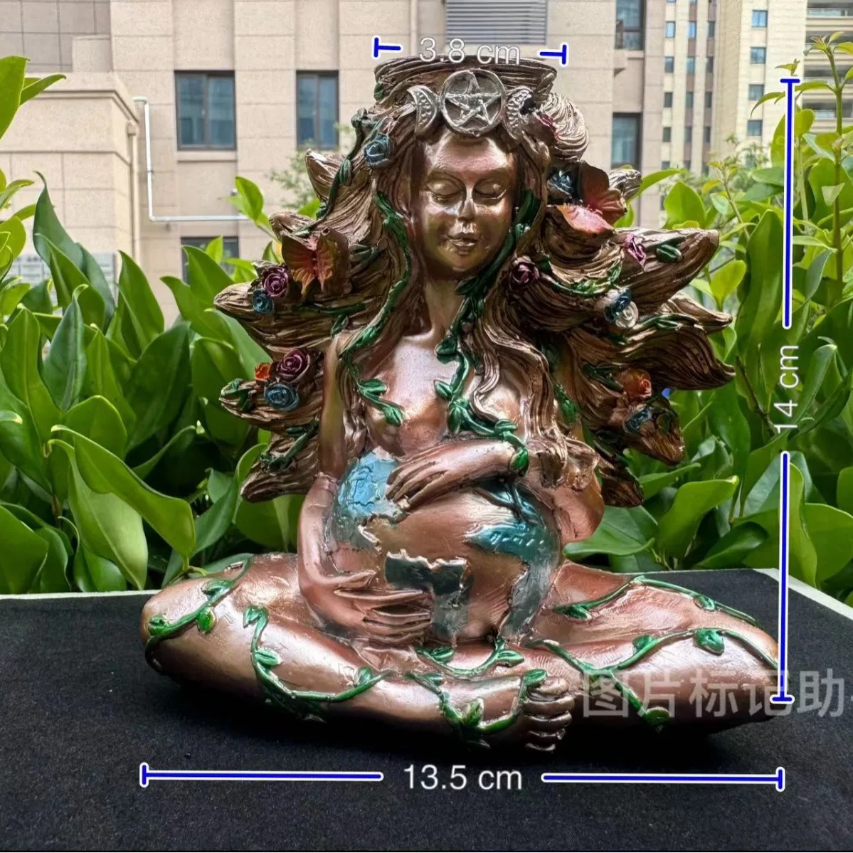 اليدوية الراتنج فراشة الأرض الأم غايا تمثال النحت صديقة للبيئة ديكور المنزل قطعة فنية لغرفة المعيشة مكتب هدية