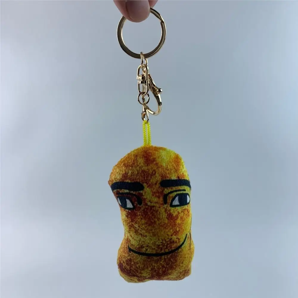 Creative Plush Chicken Leg Keychain yellow plush toy Chicken Nuggets Key Ring Friend Gift Voice pendant Food Pendant bag