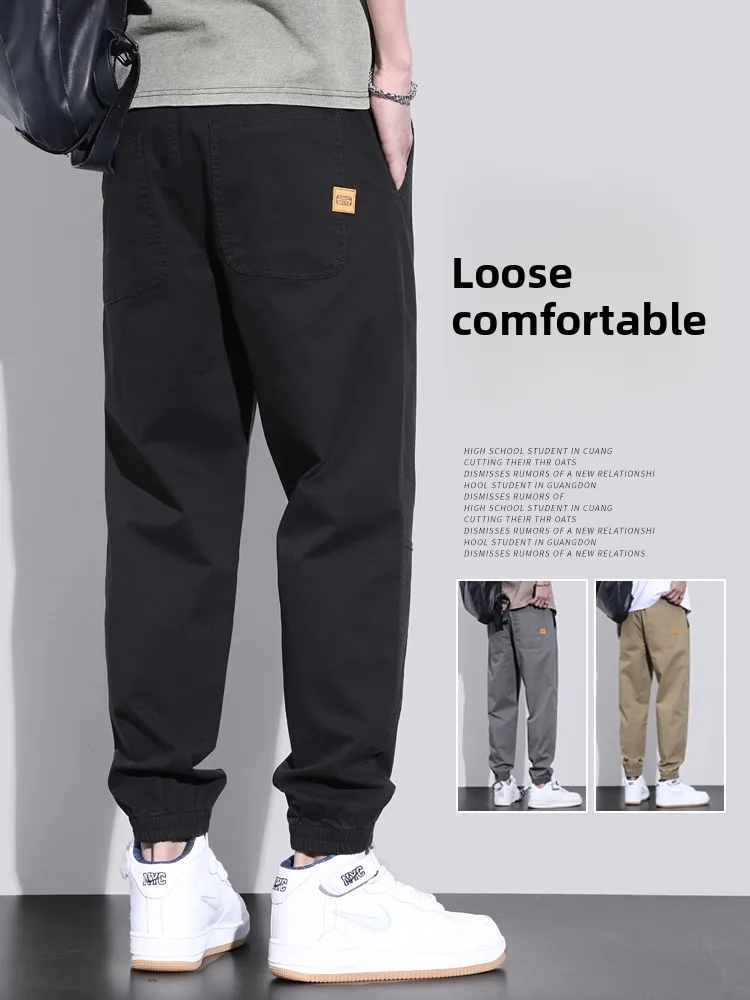 

American Sle Pure Cotton Workwear Pants Men's Spring Autumn Loose Fit Casual Trousers Youthful Energy Sle Long Pants