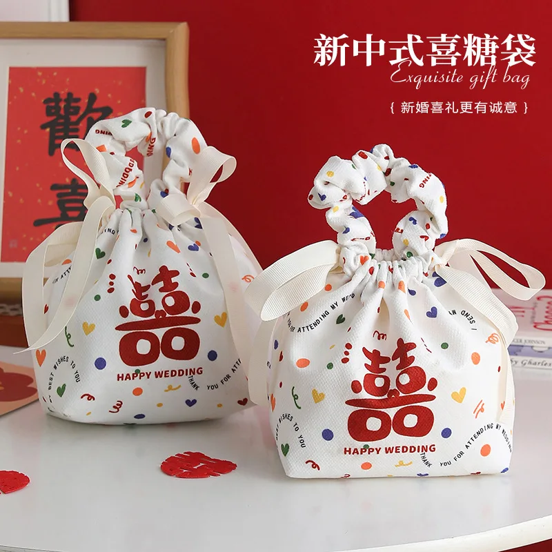 

New Wedding Candy Bag White Simple Handheld Candy Gift Bag Wedding Party Candy Bag Gift Bag for Guests' Handheld Gifts