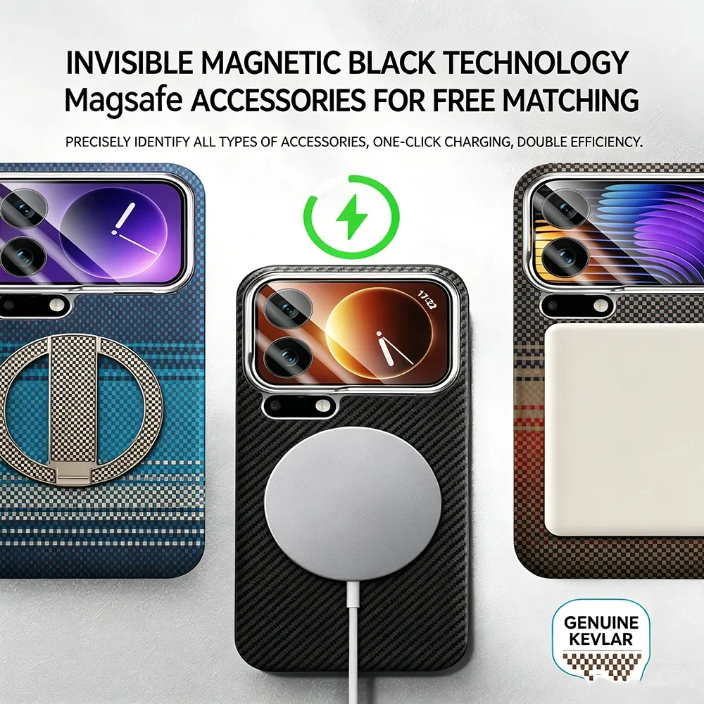 HANNUO Frosted Case For Xiaomi 17 Pro Max TPU PC Hard Cover Karbon Fiber Phone Case Magnetic For Xiaomi 17 / 17 Pro Back Cover