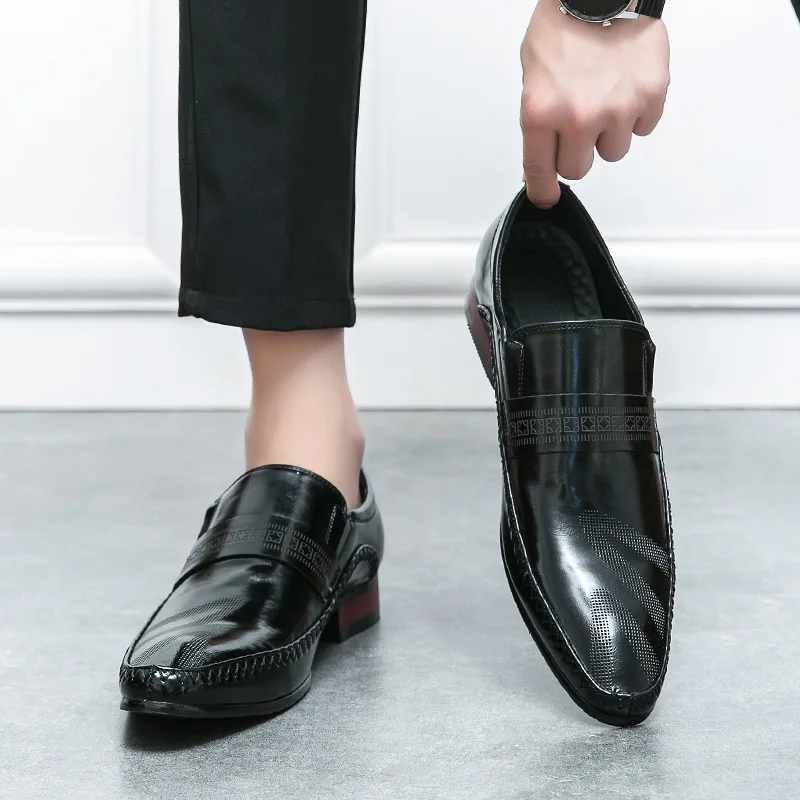 

Luxury Dress Shoes Man Classic Leather Shoes Brand Men's Italian Pointed Toe Business Formal For Men Oxfords Loafers