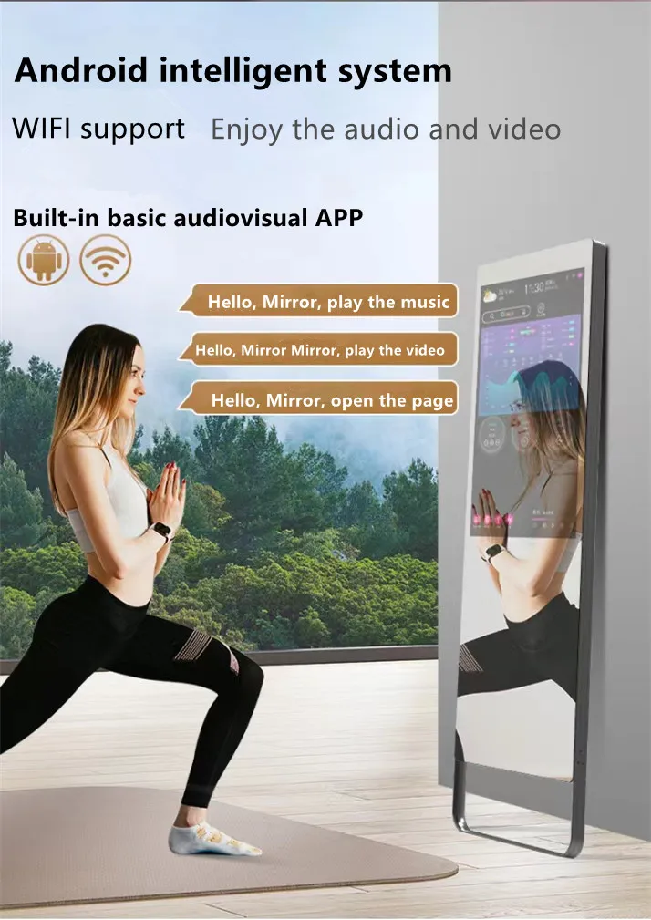 

43-Inch Home Smart Gym Fitness Mirror with Interactive Display Interactive Fitness Mirror