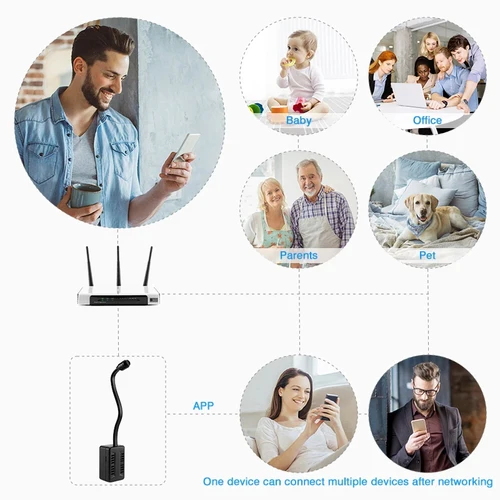 Imagen 2 del producto Mini cámara de vigilancia Wifi monitoreo remoto HD 1080P cámara IP inalámbrica para el hogar grabación en bucle cámara de seguridad cámara interior al aire libre