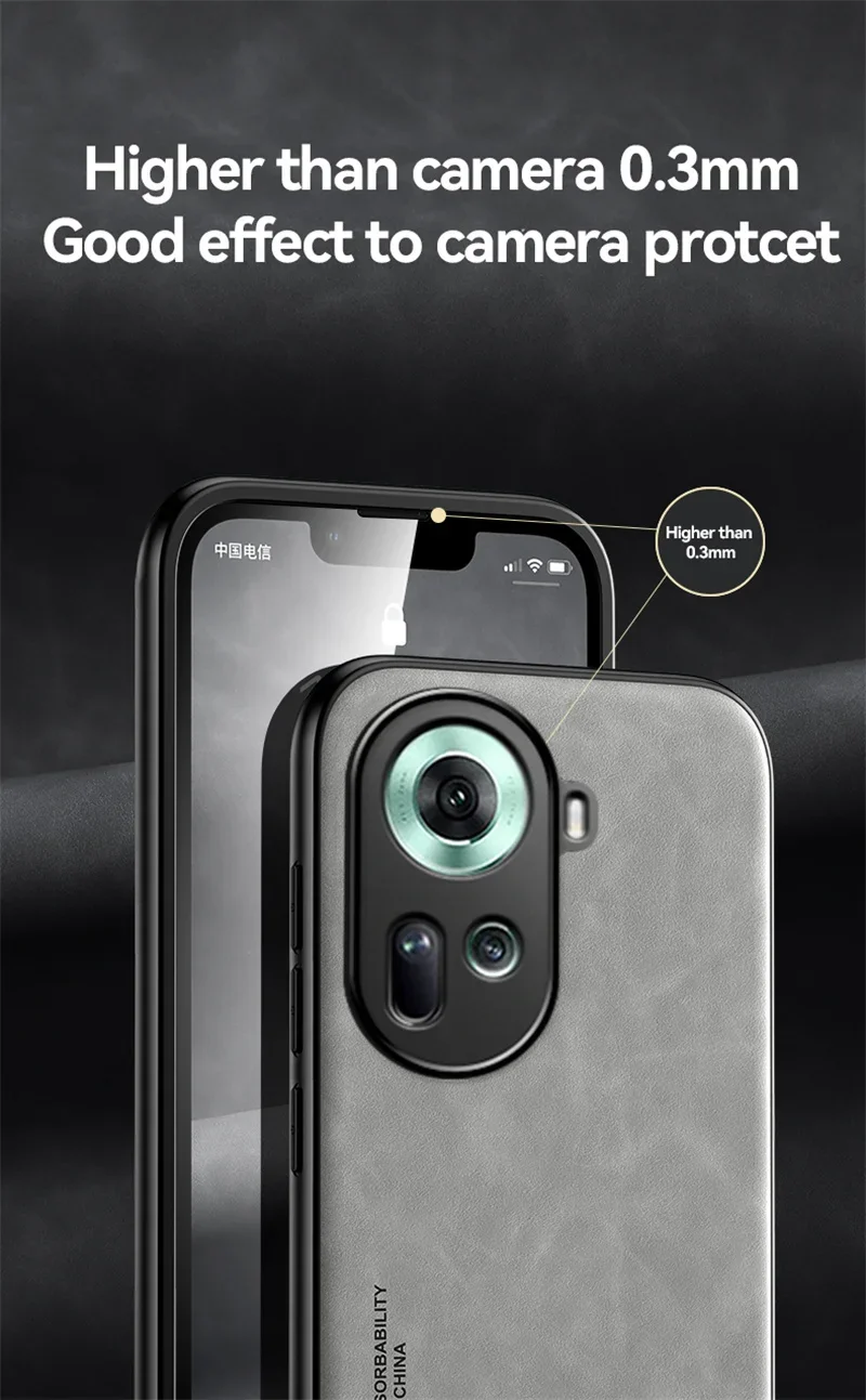 Reno11F 5G Case Built in Metal Plate Magnetic Car Holder Leather Phone Cases For OPPO Reno11 F Reno 11F 11 F 5G Back Soft Cover