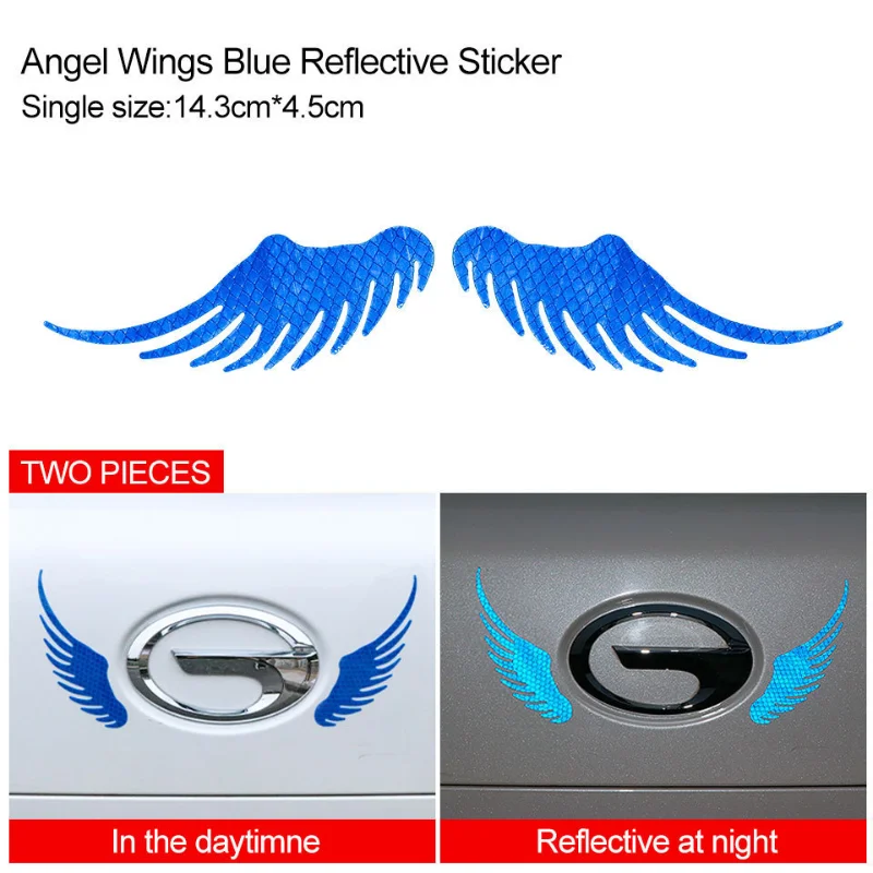 New Reflective Stickers Creative Cartoon Angel Wings Car Stickers Car Stickers Car Reflective Stickers Scratch Mask Strips