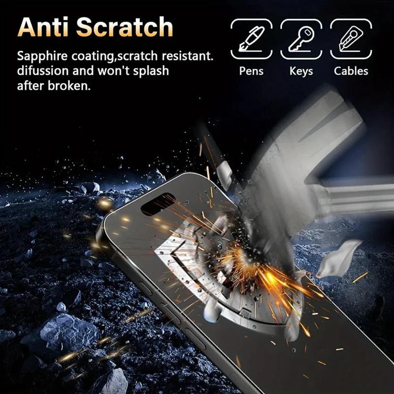 4 قطعة زجاج مقسى غير لامع لهاتف آيفون 17 13 12 11 14 15 16 برو ماكس واقي شاشة صغير بلوري لهاتف آيفون 16 15 Plus XR XS MAX #3