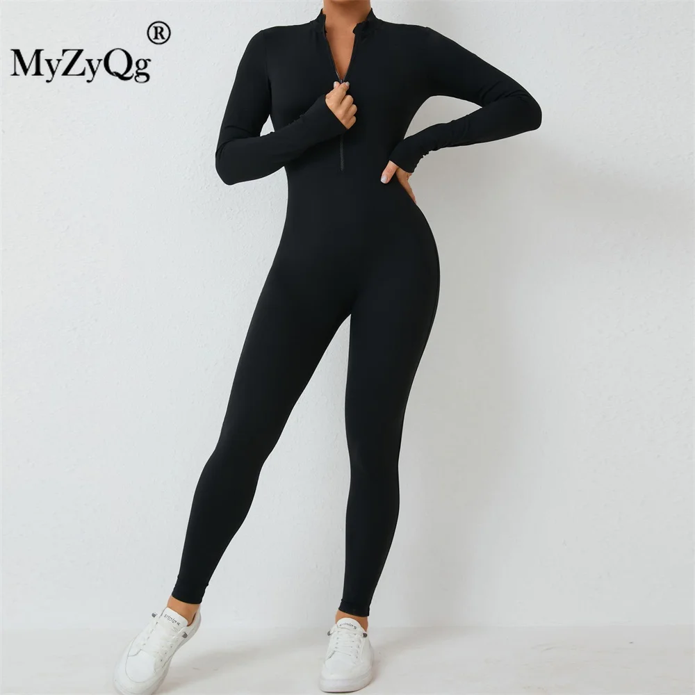 

MyZyQg Women Ballet Dance Aerial Long Sleeve Yoga Jumpsuit High Elastic Fitness Sports Running Tracksuit Gym Sportswear