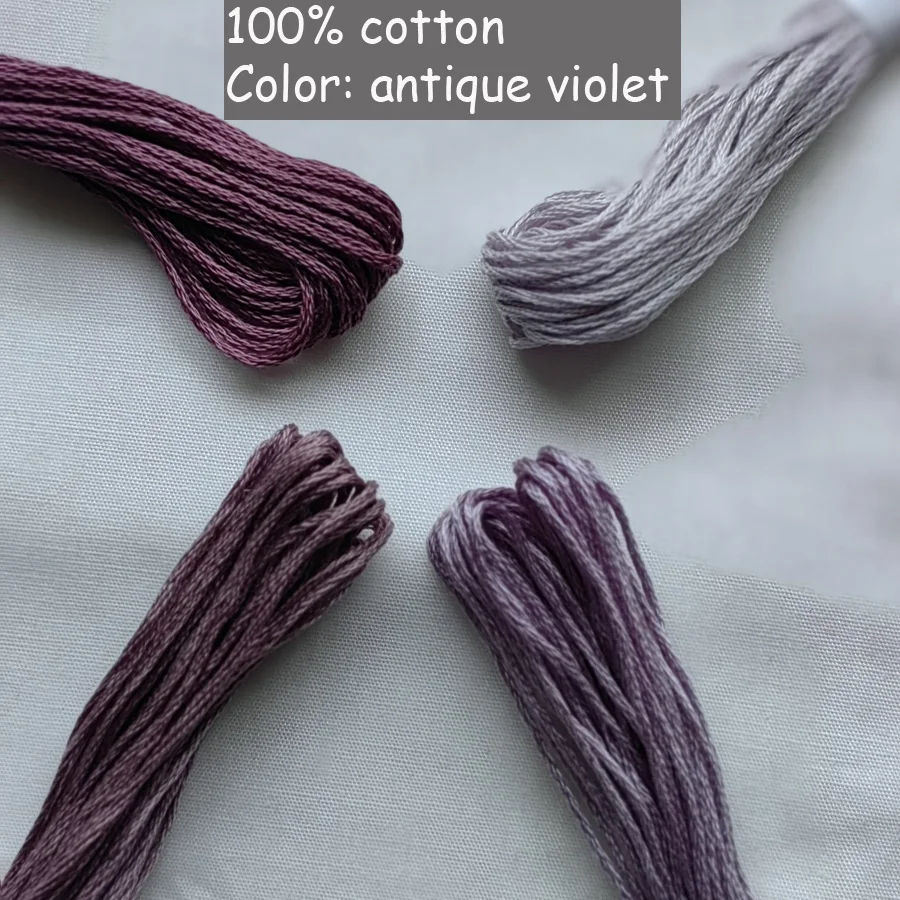 100% Pure Cotton Cross Stitch Embroidery Thread 3041 3042 3740 3743 Antique Violet