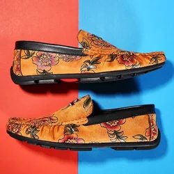 2019 Moccasins Fashionable Split Leather Men Shoes New Trend Casual Slip on Formal Business Wedding Dress Shoes Drop Shipping