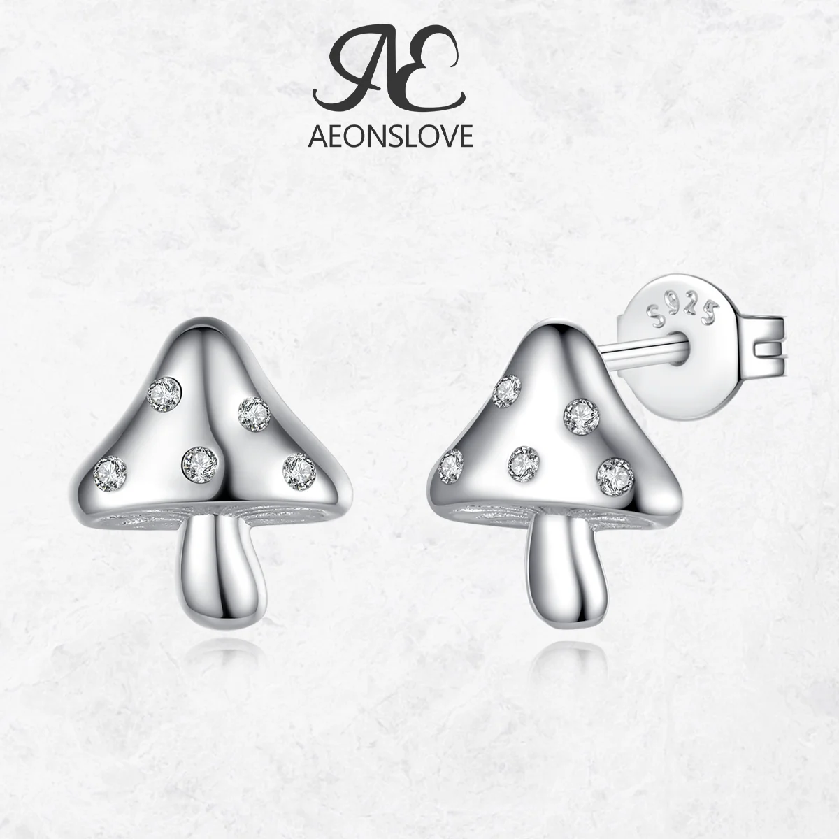 

AEONSLOVE серьги-гвоздики из стерлингового серебра 925 пробы с грибами CZ, гипоаллергенные серьги, ювелирные изделия ведьмы, подарки на Хэллоуин для женщин и девочек