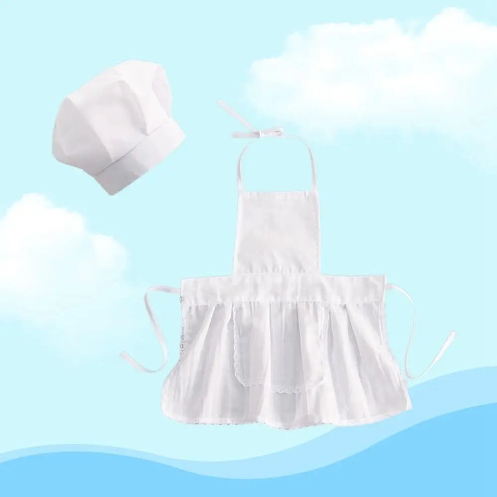 2pcs/set Cute Cooking Apron Soft Chef Newborn Photography Props Photo Accessories Baby Costume Infant Photo Clothes