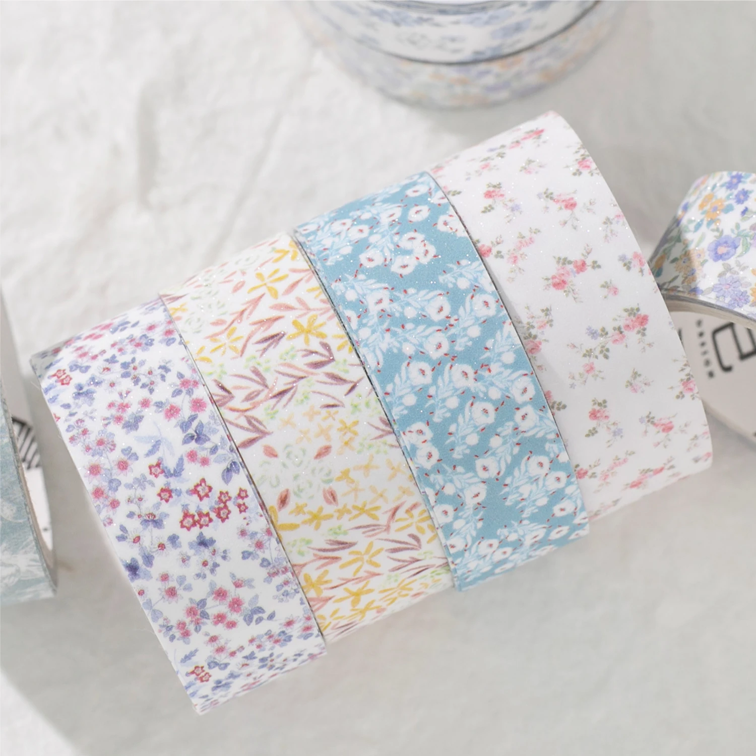 15mm * 2m Thin Salt Flower Series Ins Style Flower Plant Sparkling Sand Tape DIY Diary Scrapbook Aesthetic Stationery Supplies