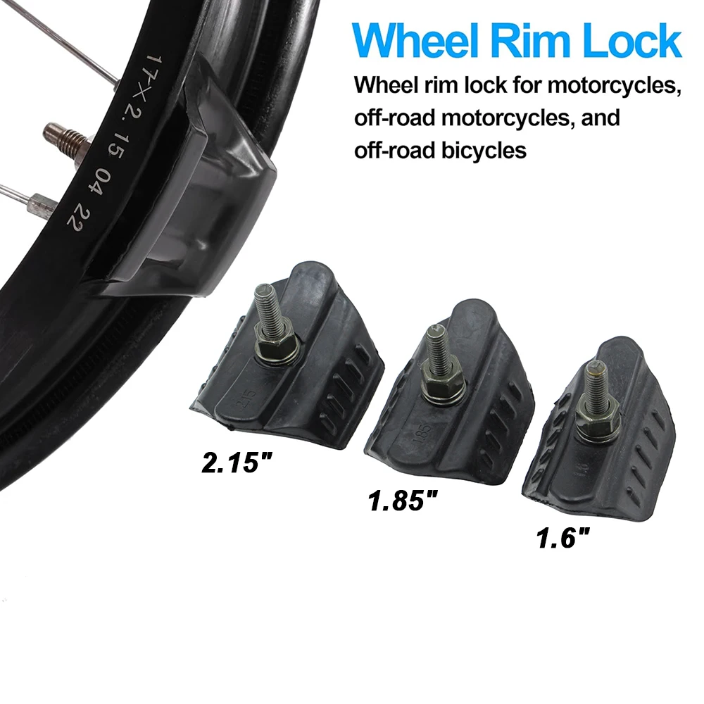 Motorcycle Aluminum Rubber Rim Lock Tire 1.6 Inch 1.85 Inch 2.15 Inch Suitable for Motocross Enduro Dirt Bike Accessories