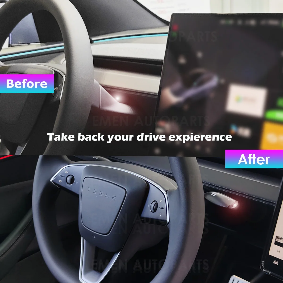 Selector Shift Gear Levers For 2026 Tesla New Model Y Juniper YL | OEM Style App Upgrade Customized Function Plug & Play