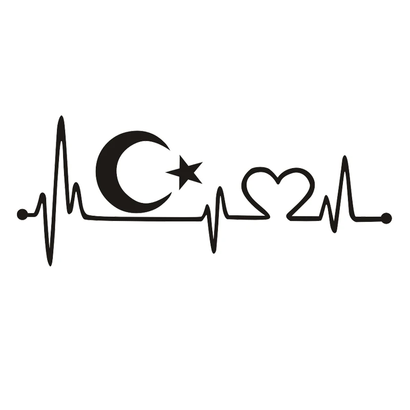 Turkey Sticker Turkey Flag Car Sticker Heartbeat Türkiye Flag Tattoo Sticker Various Colours