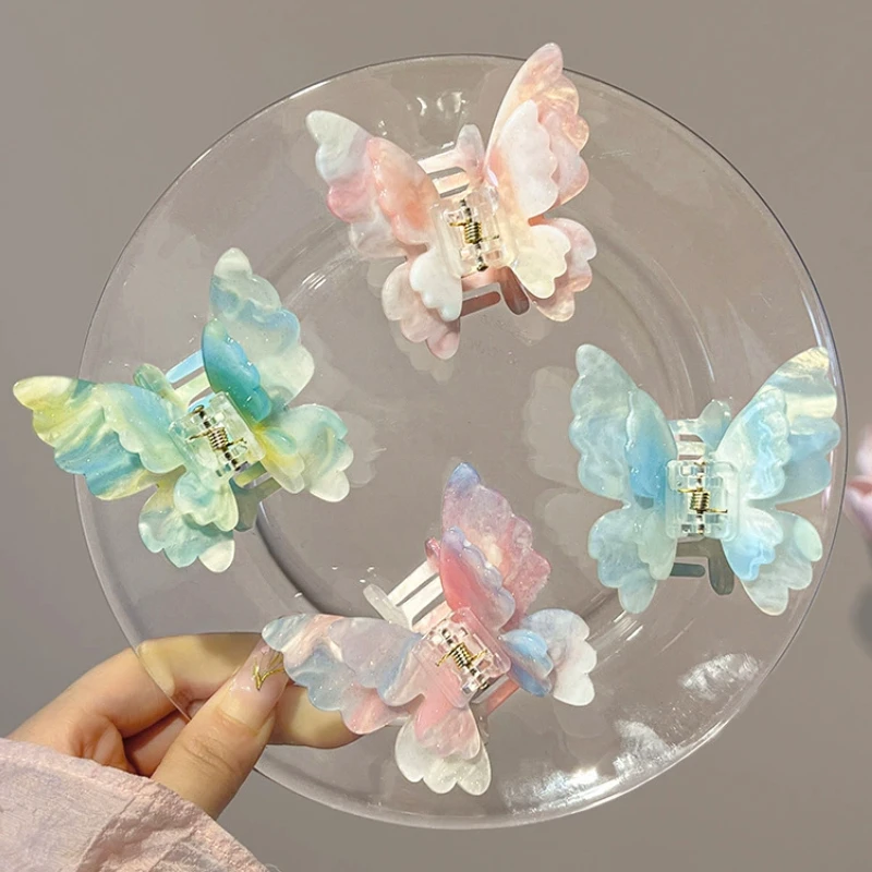 

Cute Fairy Butterfly Hair Clip Gradient Color Styled Hair Clip Women's Girls' Hair Accessory