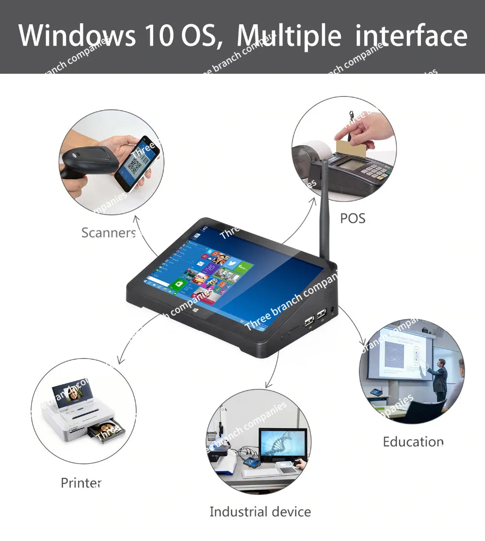 7-Inch Z3735f Mini Computer Host Industrial Tablet PC Quad-Core Win10 System Mini-Host with Screen