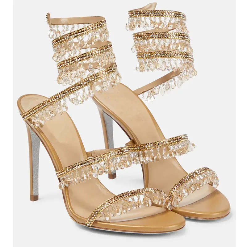 Sexy Green Crystal Fringe Stil – Rhinestone Sandal Women recenzja i cena
