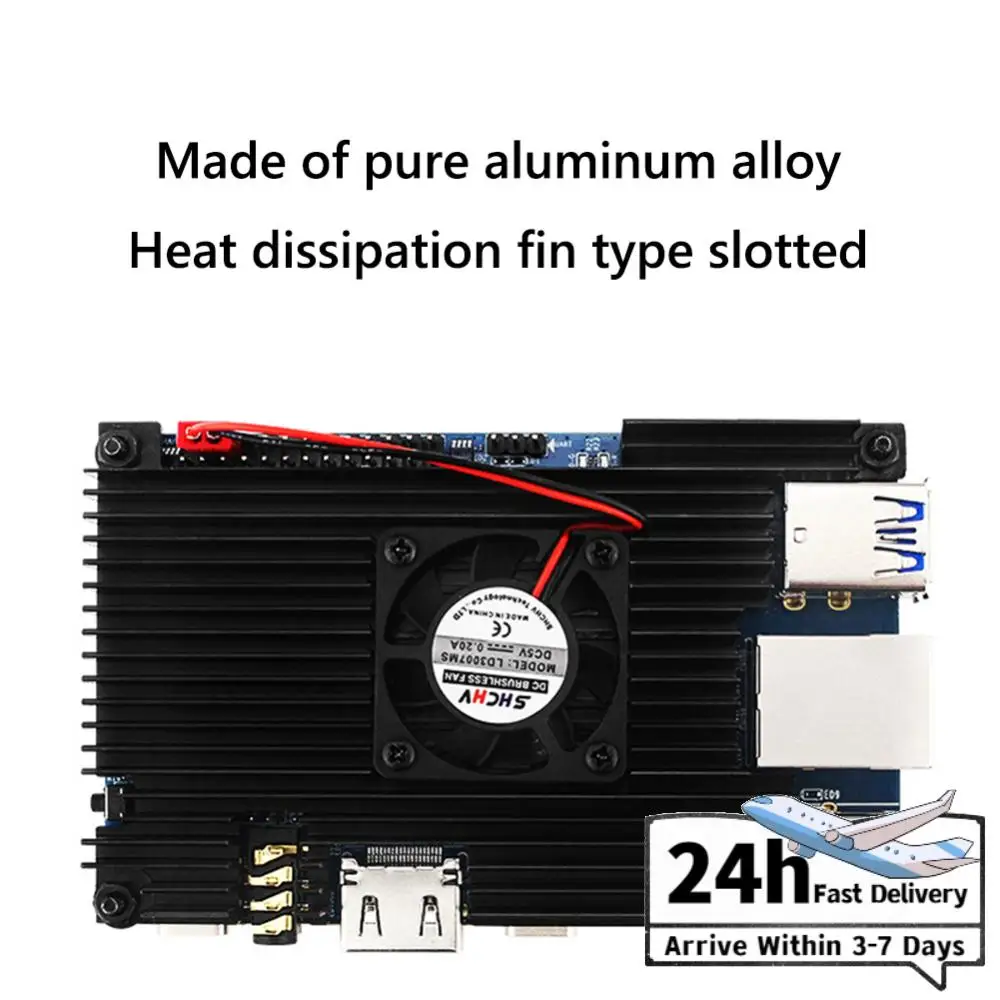 

Aluminum Alloy Cooling Radiator with Fan CPU Heat Sink Protective Cover Replacement Equipment Accessories for Orange Pi 5