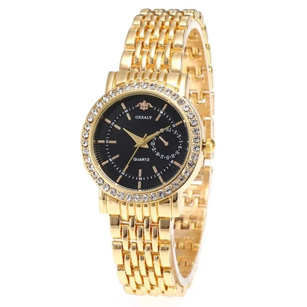 Fashion Alloy Band Quartz Wristwatch Elegant Casual Diamond Inlaid Watch Ladies Dress Watch Women's