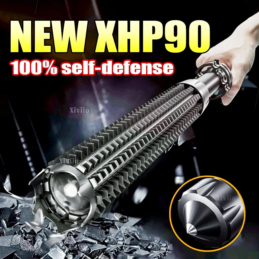 

Мощный XHP90 Бейсбольная бита светодиодная фонарика Телескопическая масштаб Super Bright Self Defense Mace Lights Tacticate Baton Emergency Forch