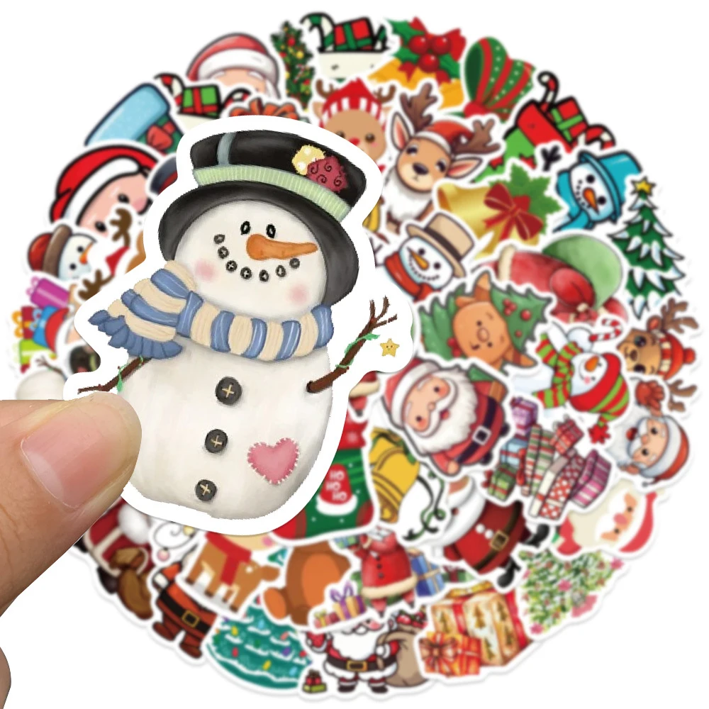 

10/30/50/100pcs Cartoon Santa Claus Christmas Series Stickers DIY Suitcase Phone Bike Laptop Creative Graffiti Decals Wholesale