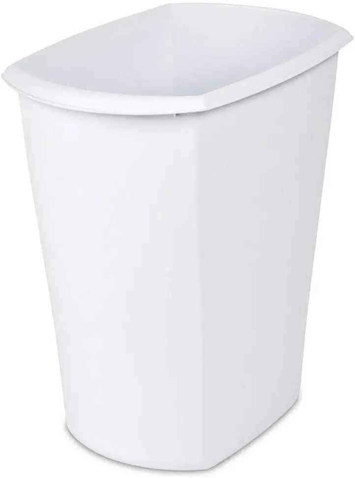 

White Waste Can 13 Gallon - Durable, Easy to Use, Long Lasting Trash Bin for Kitchen & Office