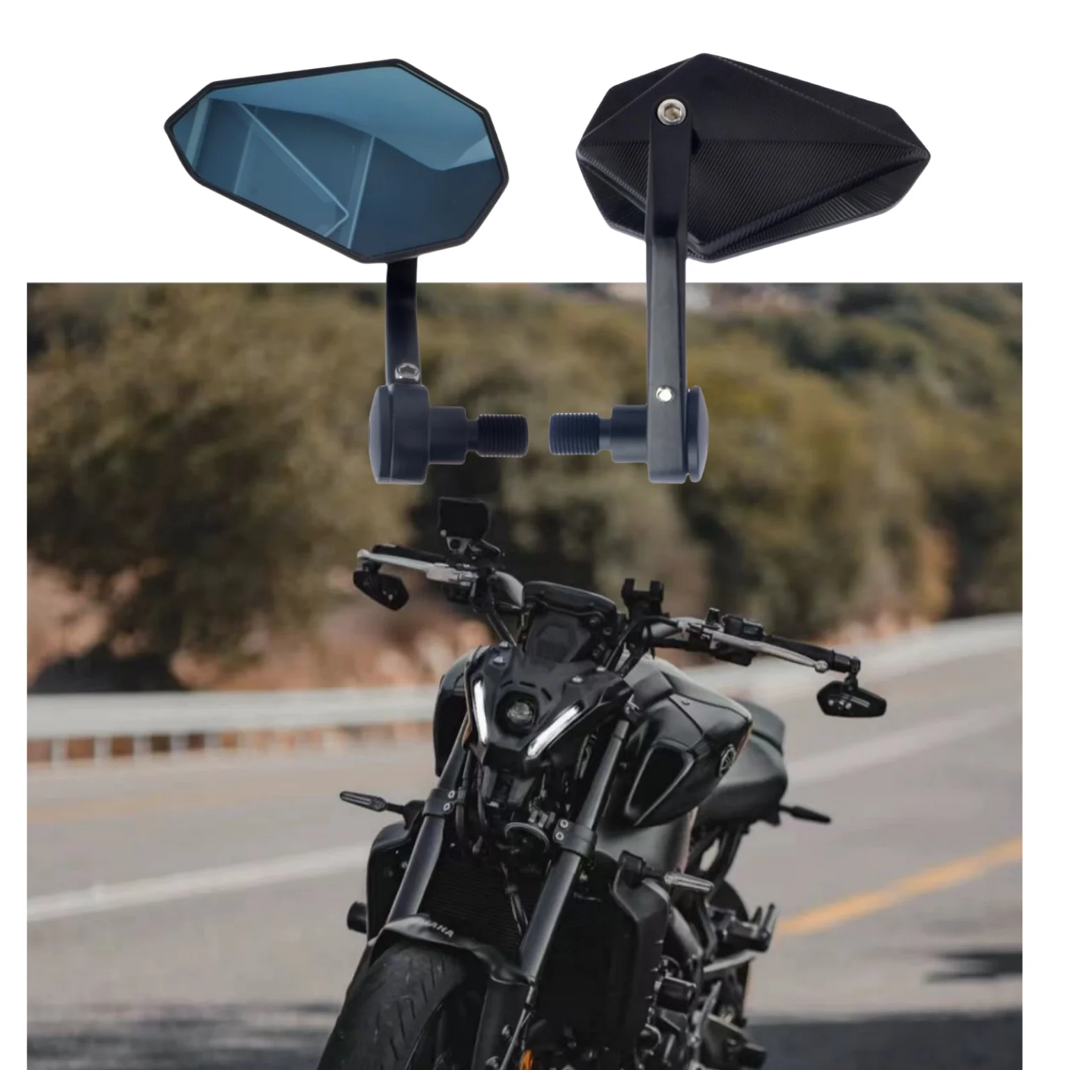 Motorcycle Side Mirror Handlebar End Mirror for Yamaha MT-09 MT-07 MT10 R6 R1 FZ1/FZS1000 FZ6 FZ6R XJ6 TMAX530 TMAX500 