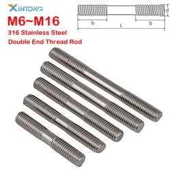 M6 M8 M10 M12 M16 A4 316 Stainless Steel Double End Thread Rod Double End Bolts Stud Bolt Tooth Stick Dual Head Thread Bar