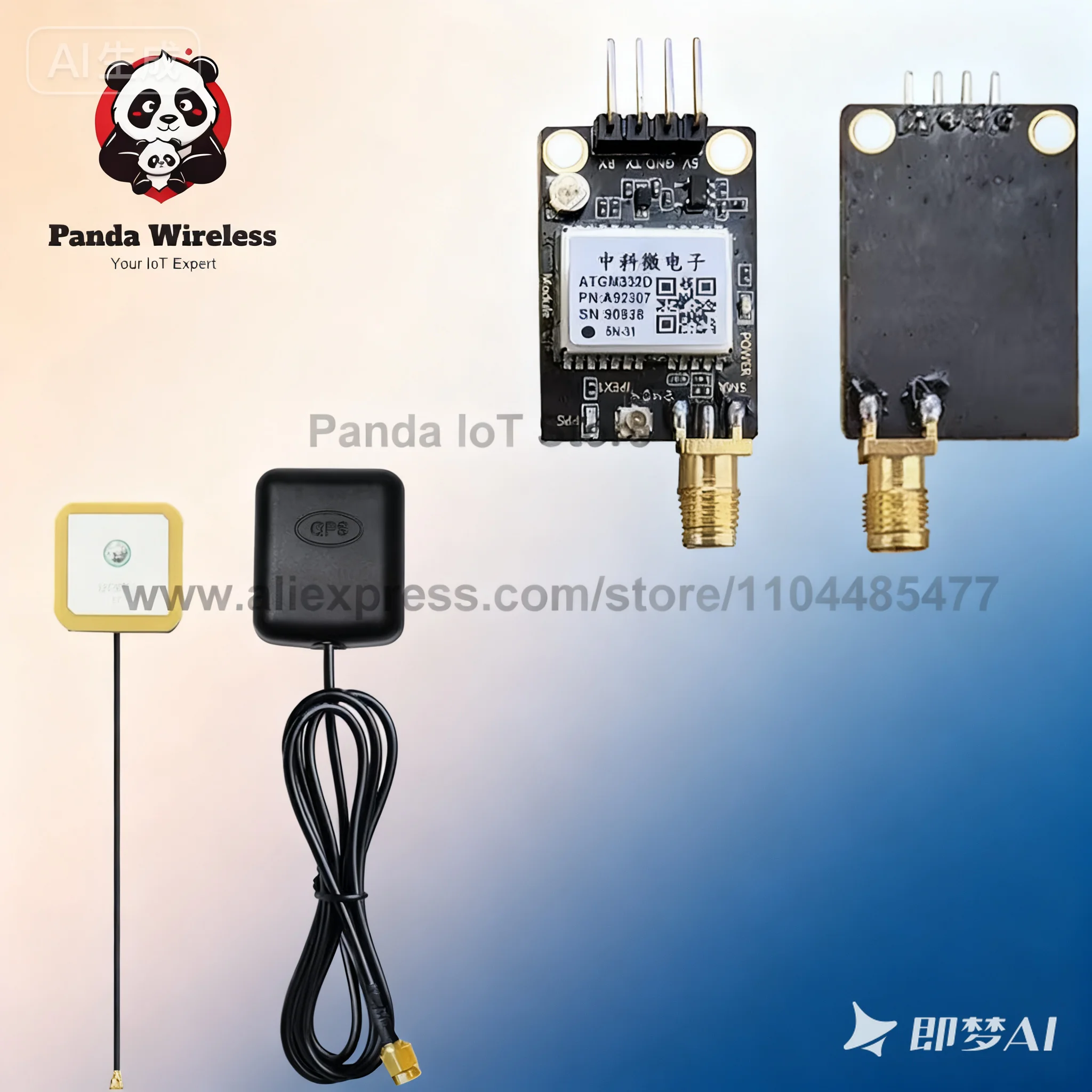 

Плата модуля ATGM332D-5N31, спутниковое позиционирование, навигационное управление, приемник малой мощности, двухрежимный спутниковый с GPS-антенной BDS