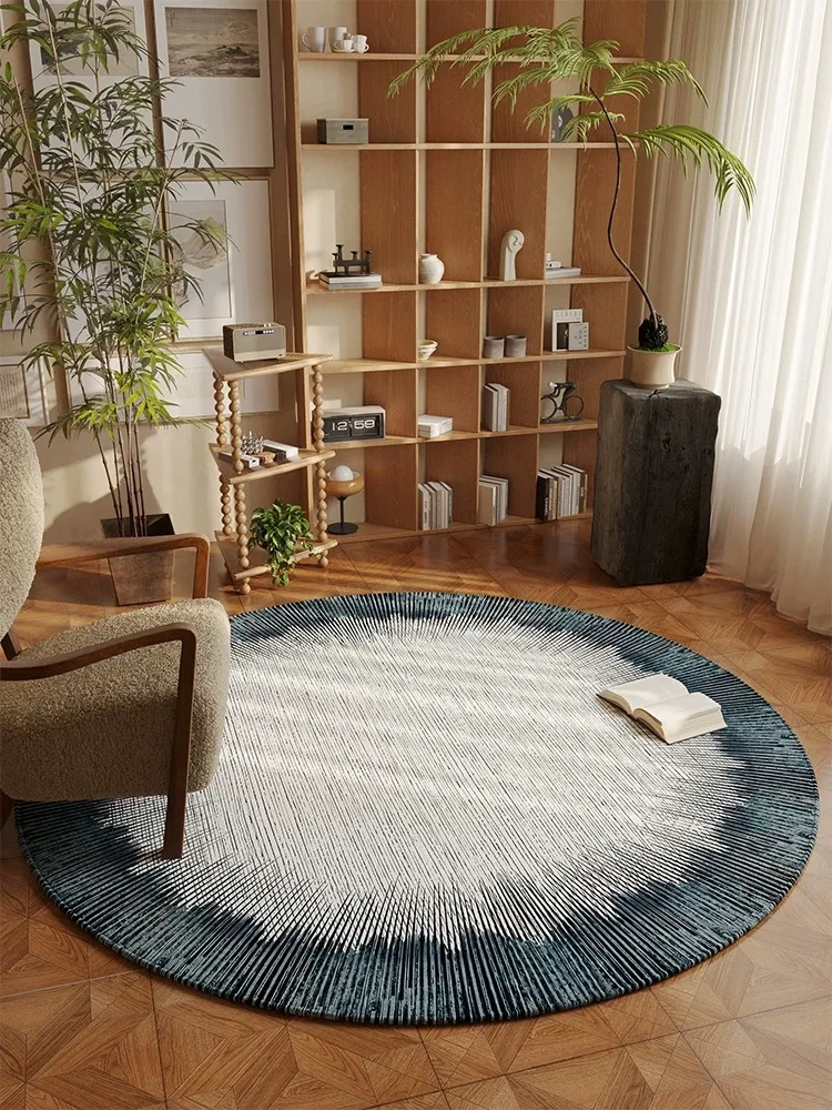 

VIKAMA Living Room Round decorative loop pile carpet retro aesthetic decoration Bedroom bedside Family non-slip washable carpet