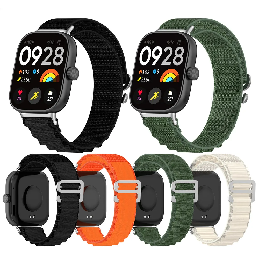 حزام نايلون مناسب لساعة Redmi Watch 4 5 حزام حلقة جبلية مناسب لملحقات ساعة Xiaomi Mi band 8Pro