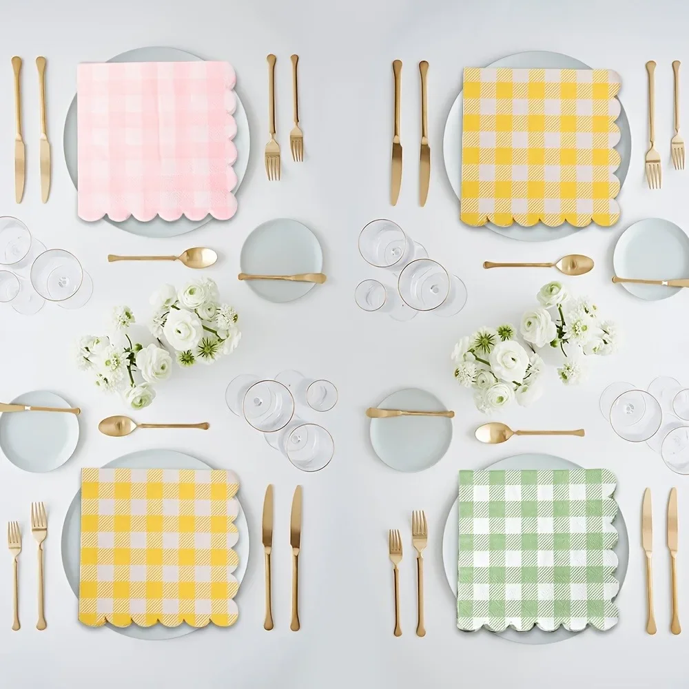 30 قطعة مناديل صدفي متقلب 4.92*4.92 بوصة مطوية المتاح كوكتيل المناديل إعداد الطاولة ورق تزيين الحفلات تحديد الموقع