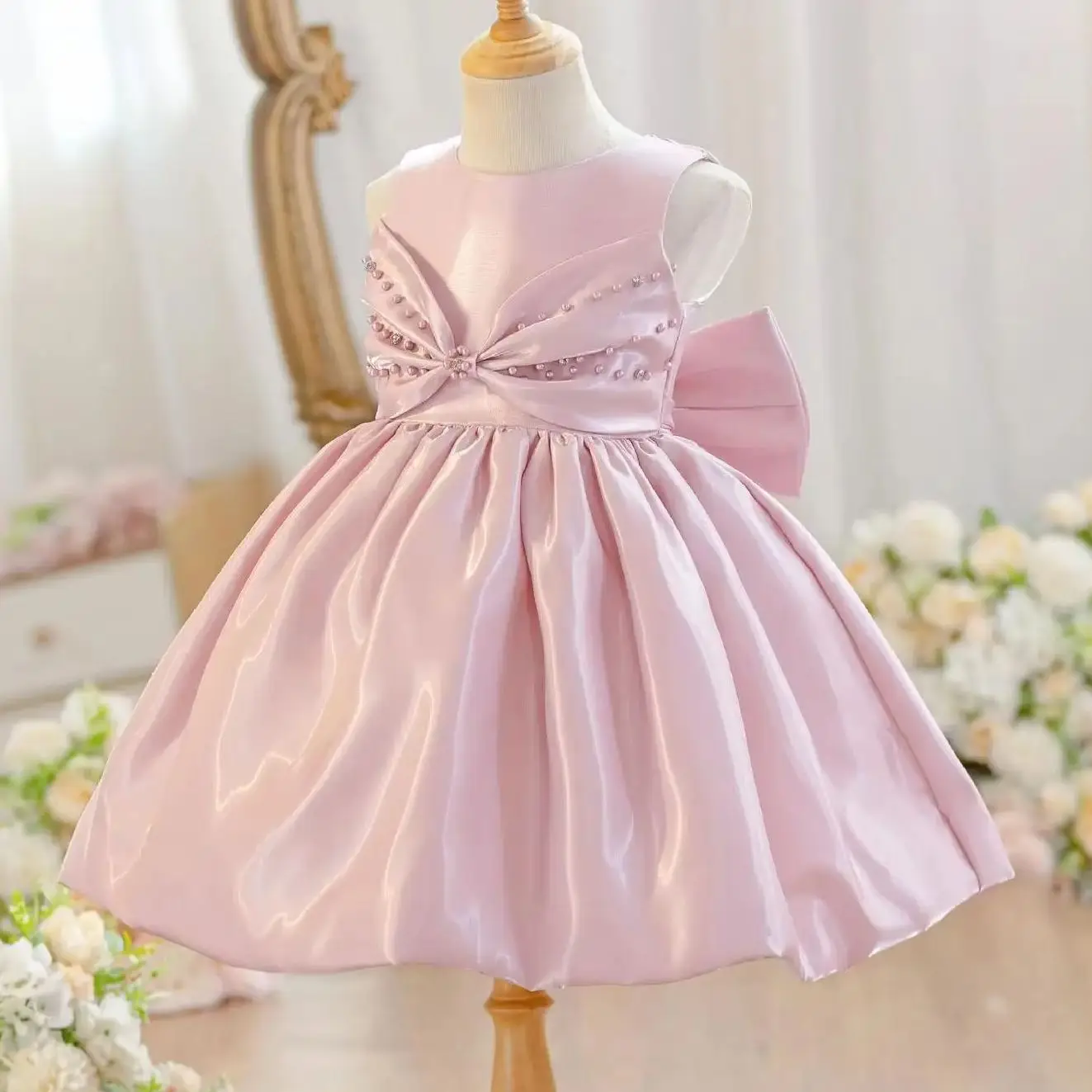 Baby Girl Princess Dress Big Bow Girls' Party Dresses Ball Gown Kid Girly Clothes